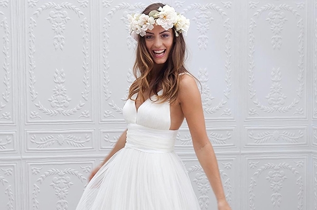 white wedding reception dress